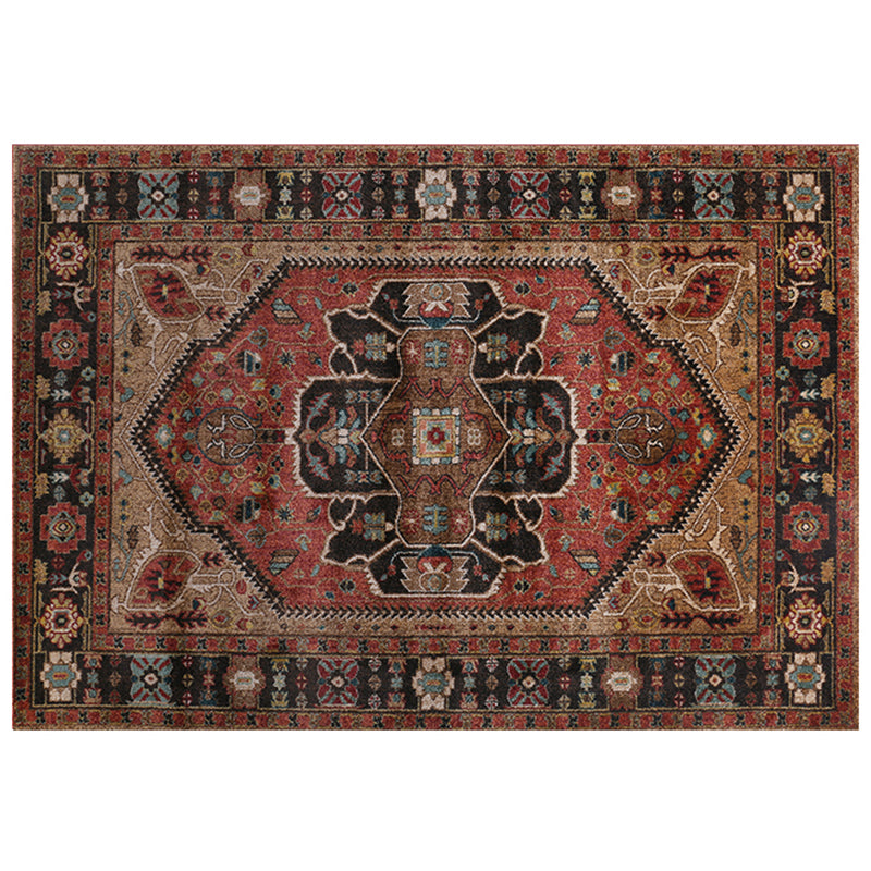 Multicolor Persian Indoor Rug Polyester Tribal Print Rug Non-Slip Backing Indoor Rug for Home Decor