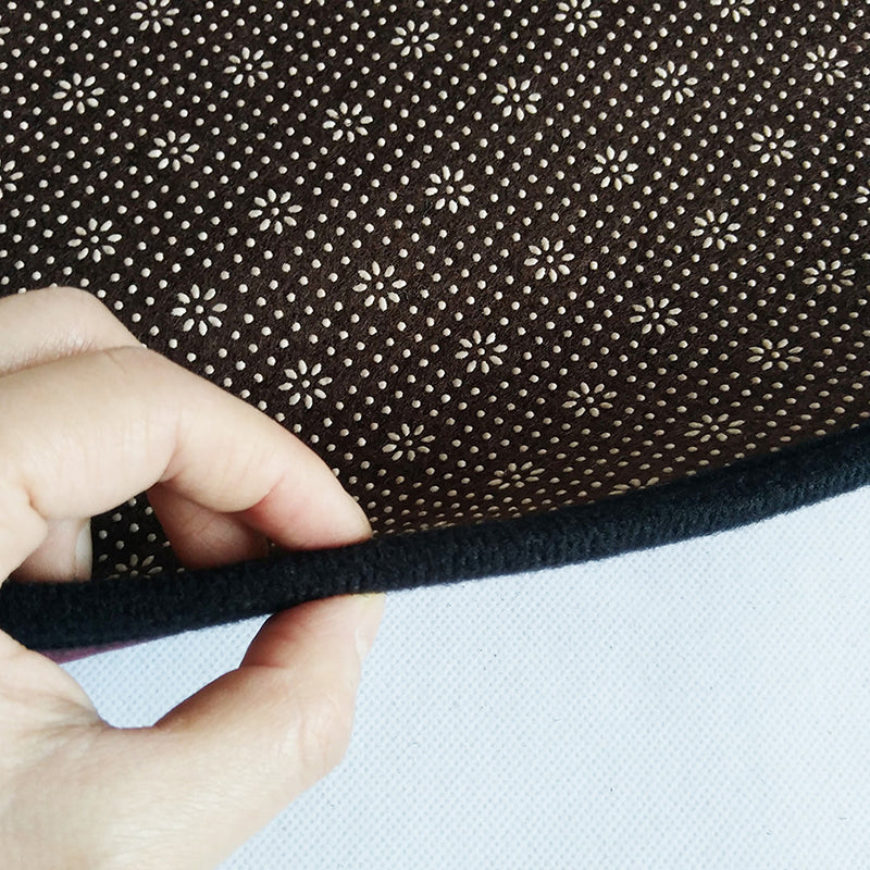 Fresh Flower Print Rug Simplicity Round Area Rug Polyester Anti-Slip Backing Carpet for Home Decor