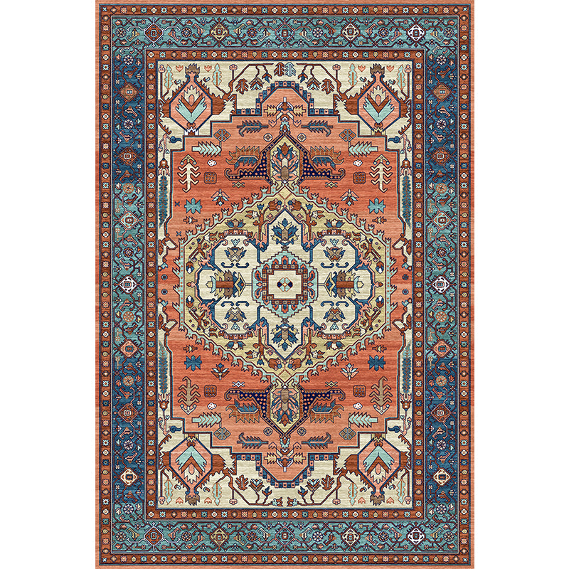 Multicolor Shabby Chic Rug Polyester Carpet Tribal Classicism Indoor Rug Easy Care for Living Room