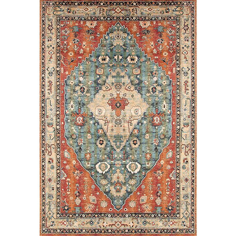 Multicolor Shabby Chic Rug Polyester Carpet Tribal Classicism Indoor Rug Easy Care for Living Room
