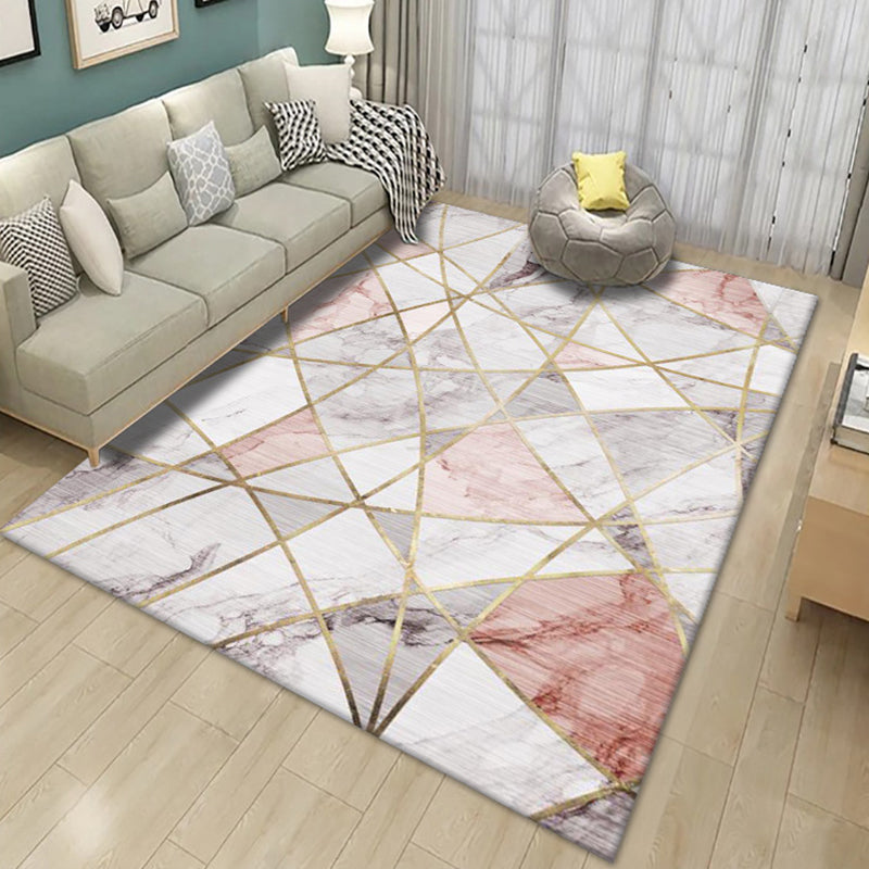 Funky Abstract Art Rug Contemporary Soft Polypropylene Rug Non-Slip Backing Carpet for Living Room