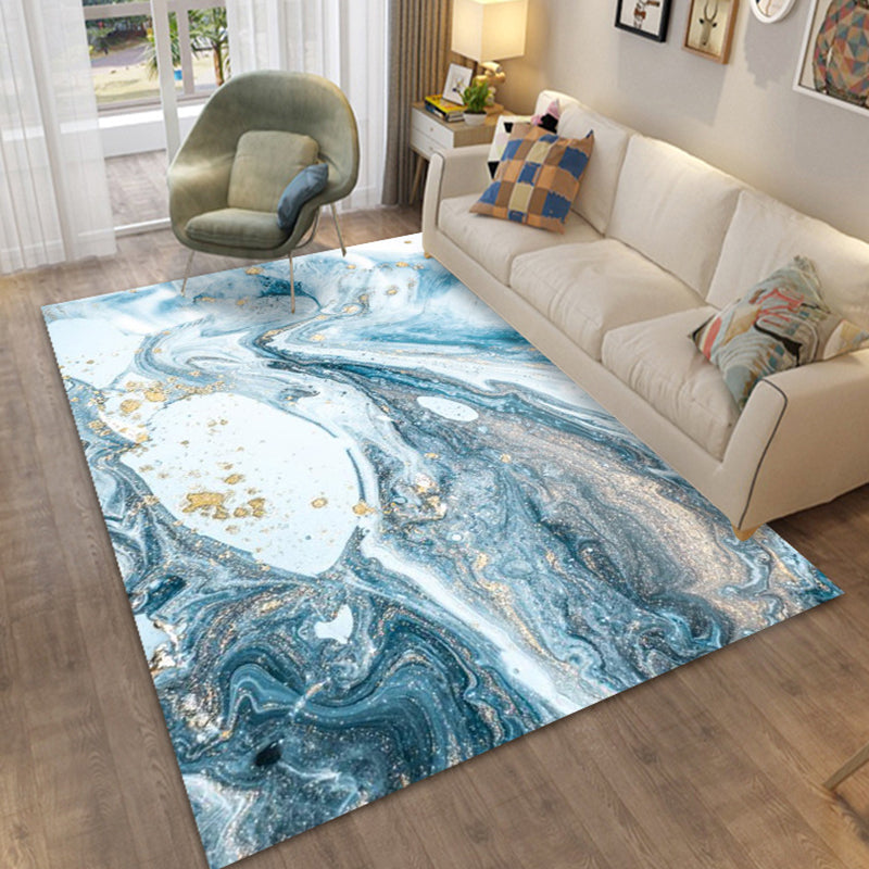 Funky Abstract Art Rug Contemporary Soft Polypropylene Rug Non-Slip Backing Carpet for Living Room