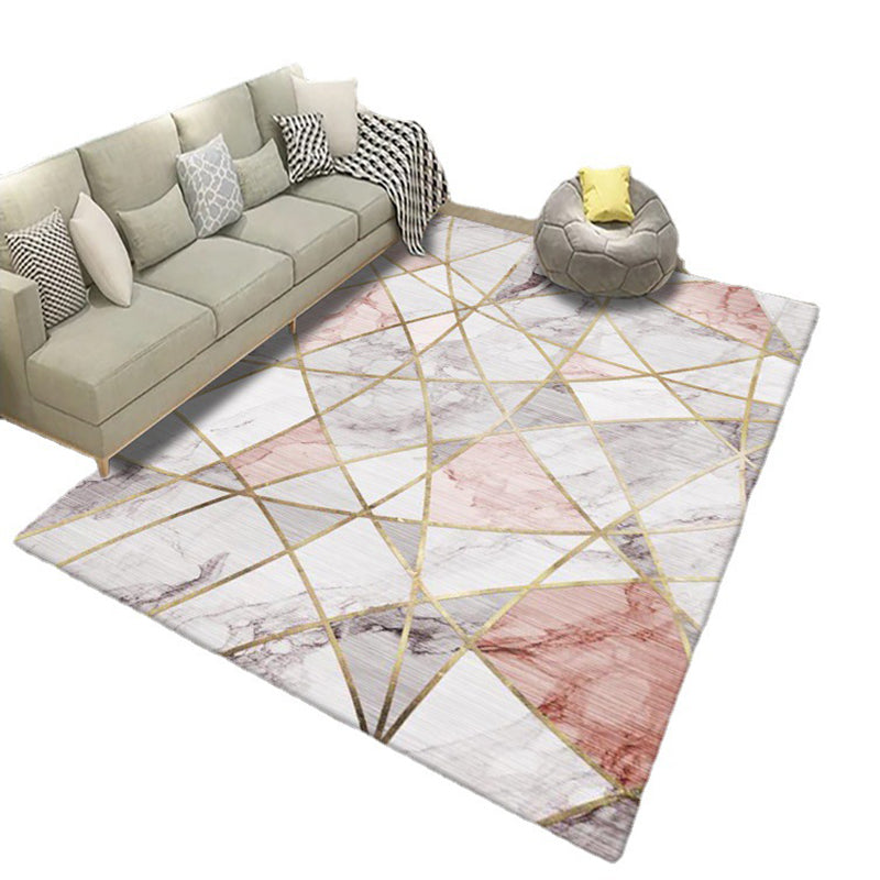 Funky Abstract Art Rug Contemporary Soft Polypropylene Rug Non-Slip Backing Carpet for Living Room