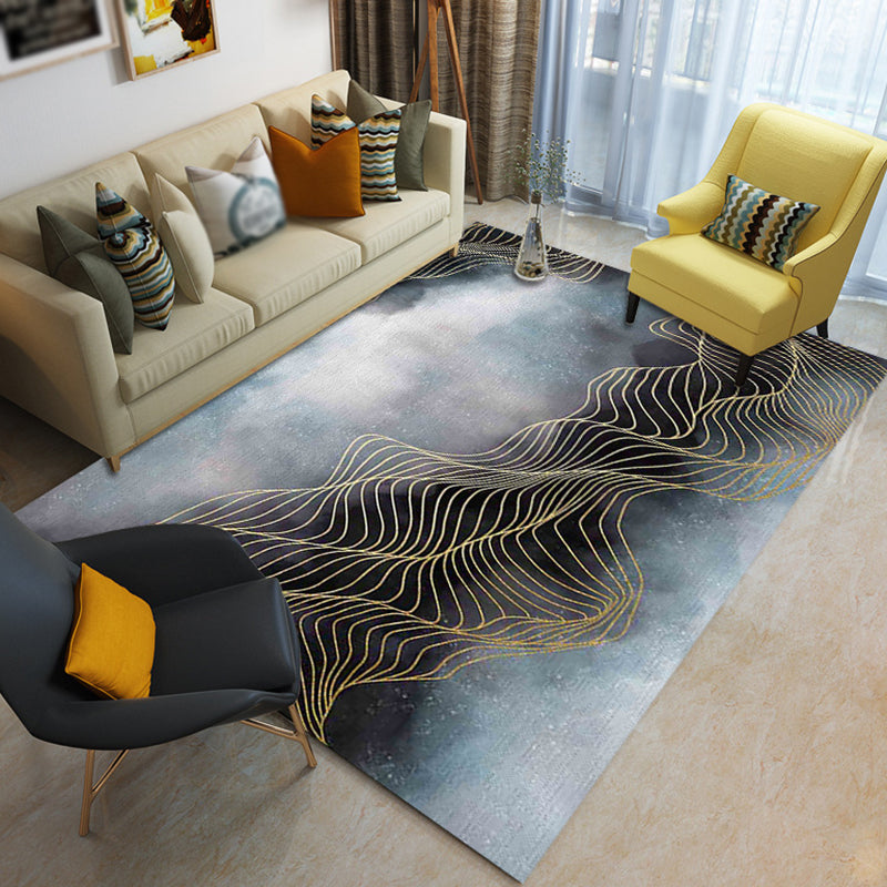 Tapis artistique de couleur foncée Creative Area Area Tapis tapis résistant aux taches pour la décoration de la maison