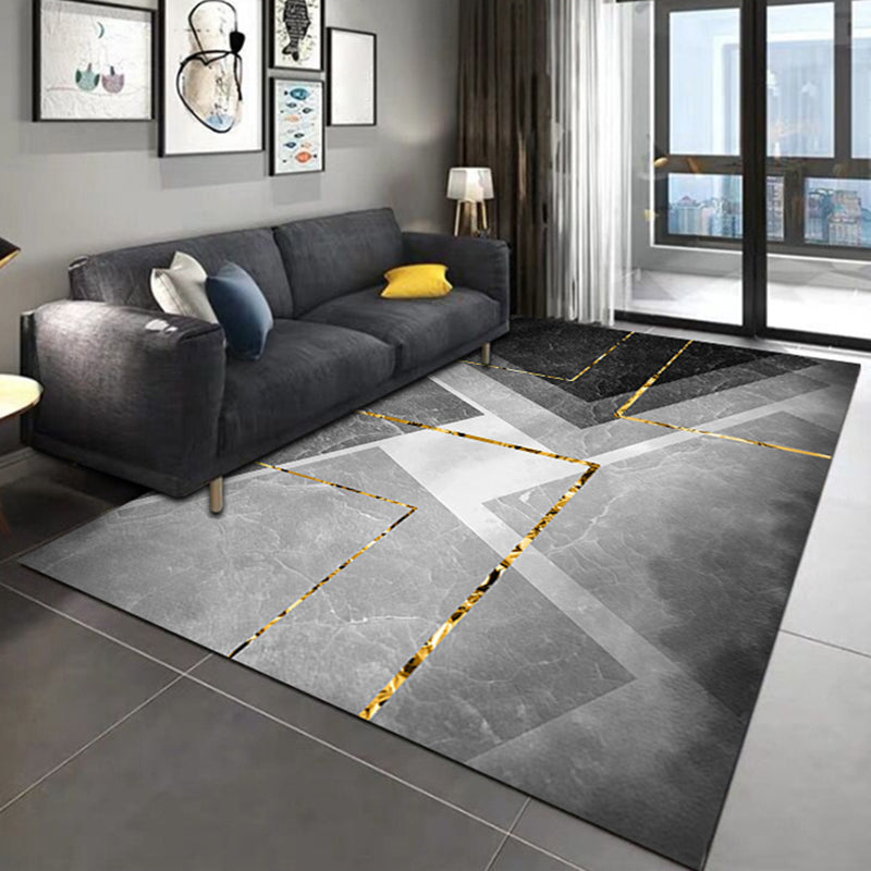 Dark Colored Artistic Rug Creative Modern Area Carpet Stain Resistant Rug for Home Decoration