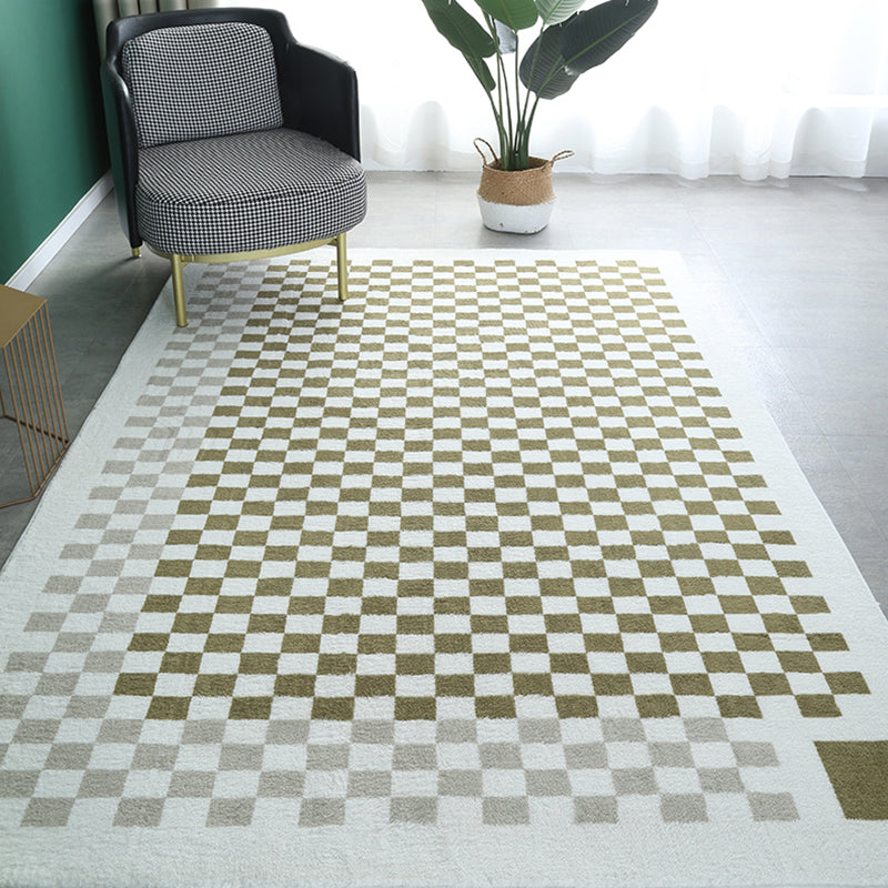 Mehrfarbiger Teppich mit Schottenmuster, minimalistischer Polyester-Teppich, rutschfeste Rückseite, Innenteppich für Wohnzimmer