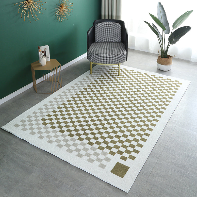 Mehrfarbiger Teppich mit Schottenmuster, minimalistischer Polyester-Teppich, rutschfeste Rückseite, Innenteppich für Wohnzimmer