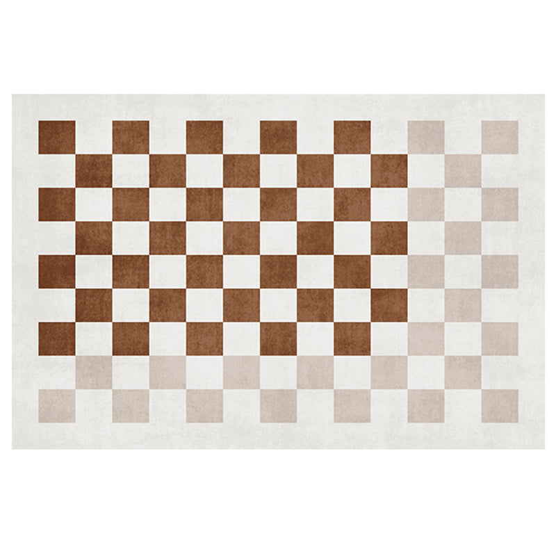 Elegant Light Color Nordic Carpet Polyester Checkerboard Indoor Rug Stain Resistant Rug for Bedroom