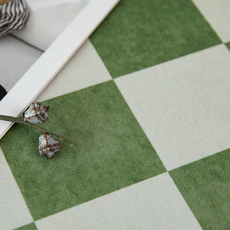 Elegant Light Color Nordic Carpet Polyester Checkerboard Indoor Rug Stain Resistant Rug for Bedroom