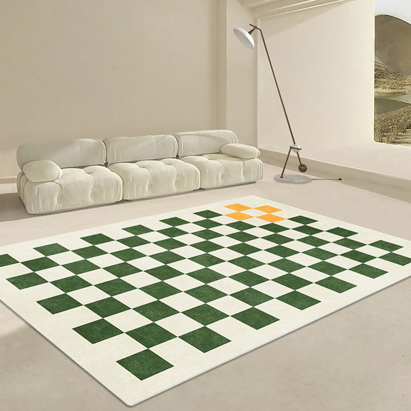 Light Color Modern Area Carpet Polyester Gingham Indoor Rug Non-Slip Backing Carpet for Living Room