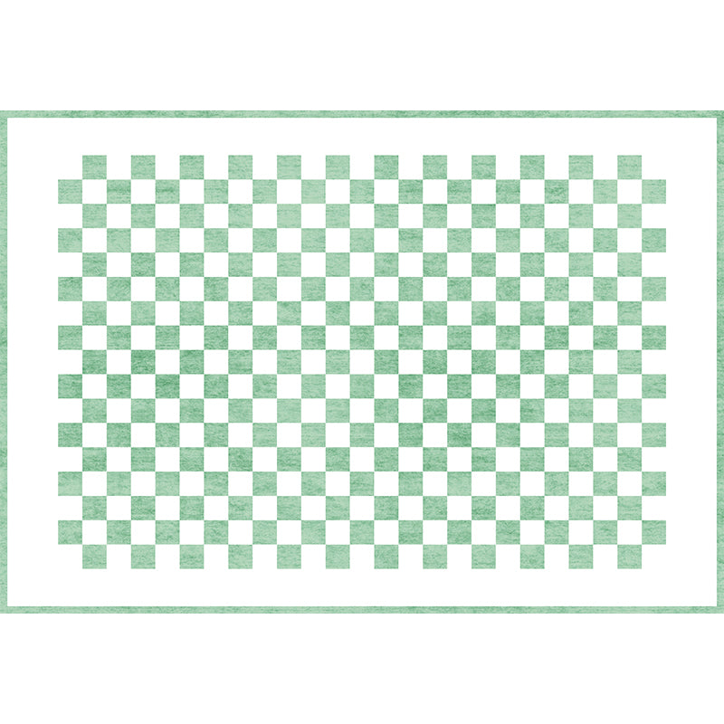 Minimalist Buffalo Plaid Rug Color Mixed Polyester Area Carpet Non-Slip Backing Rug for Living Room