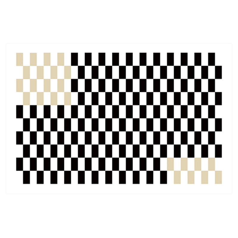 Multicolor Calming Indoor Rug Polyester Gingham Print Rug Easy Care Indoor Rug for Living Room