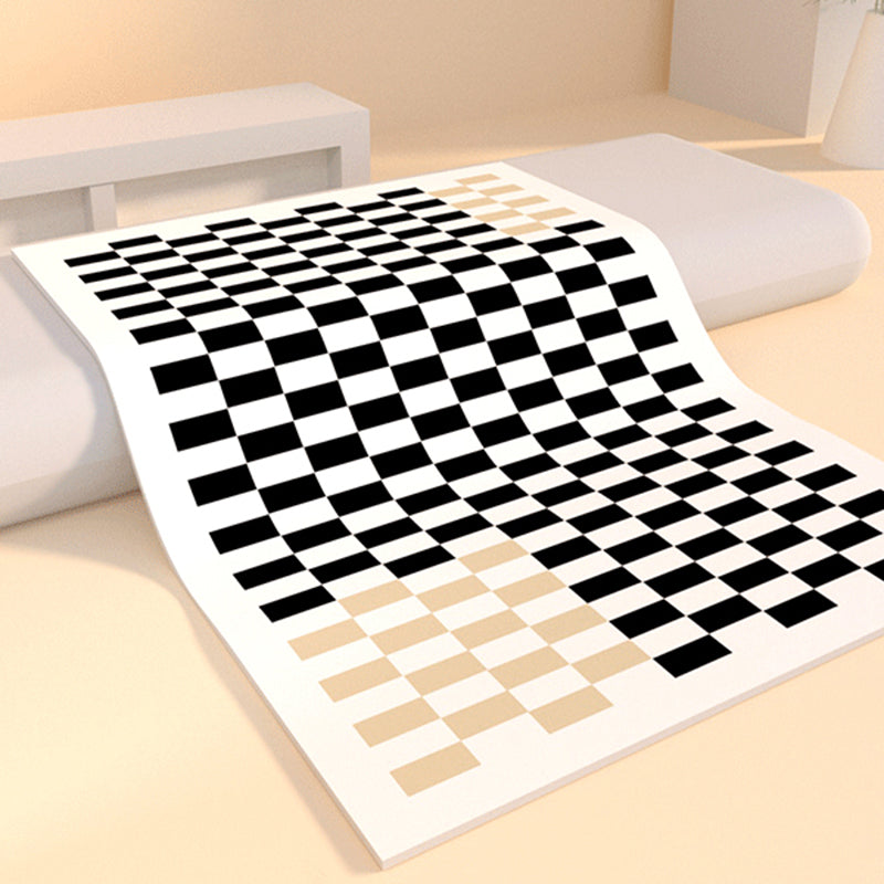 Multicolor Calming Indoor Rug Polyester Gingham Print Rug Easy Care Indoor Rug for Living Room