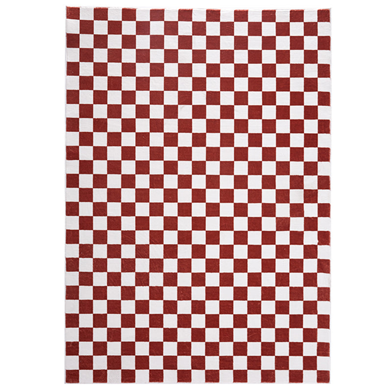 Multicolor Simplicity Area Rug Polyester Gingham Print Rug Non-Slip Backing Indoor Rug for Bedroom