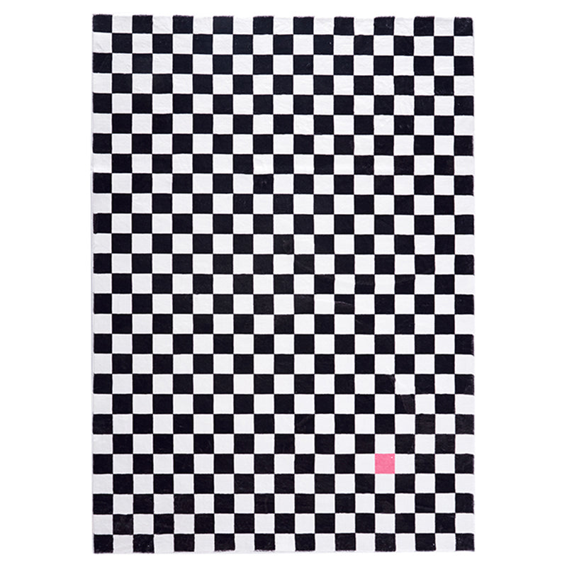 Multicolor Simplicity Area Rug Polyester Gingham Print Rug Non-Slip Backing Indoor Rug for Bedroom