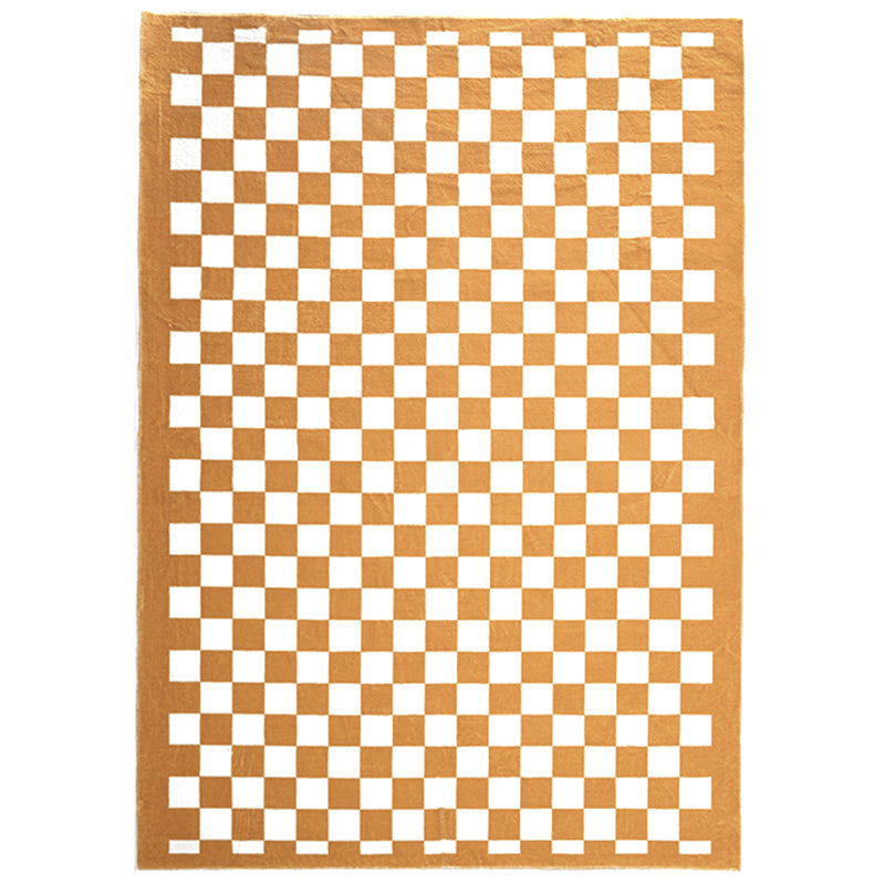 Multicolor Simplicity Area Rug Polyester Gingham Print Rug Non-Slip Backing Indoor Rug for Bedroom