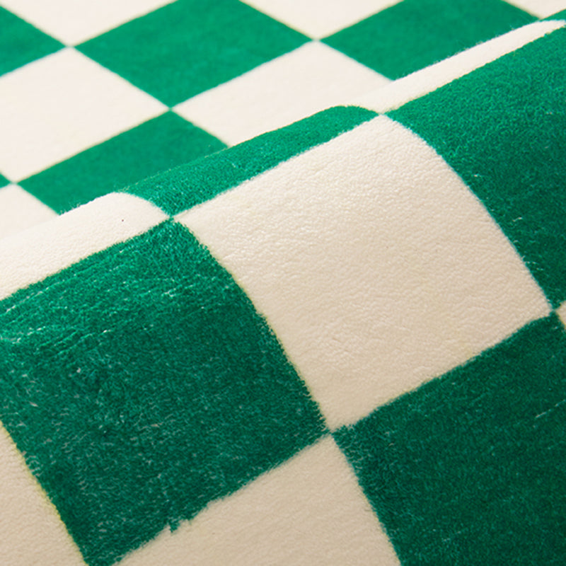 Multicolor Simplicity Area Rug Polyester Gingham Print Rug Non-Slip Backing Indoor Rug for Bedroom