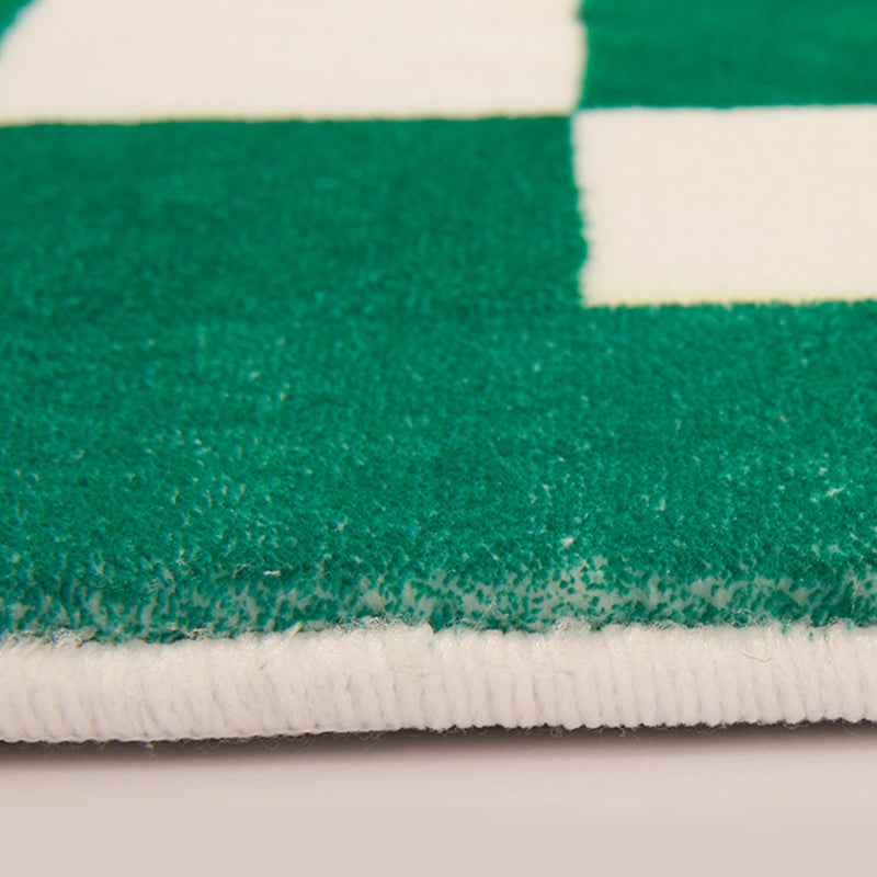 Multicolor Simplicity Area Rug Polyester Gingham Print Rug Non-Slip Backing Indoor Rug for Bedroom