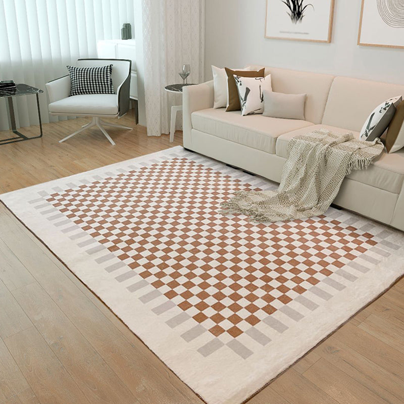 Comfort Buffalo Plaid Rug Color Mixed Polyester Area Carpet Non-Slip Backing Rug for Home Decoration