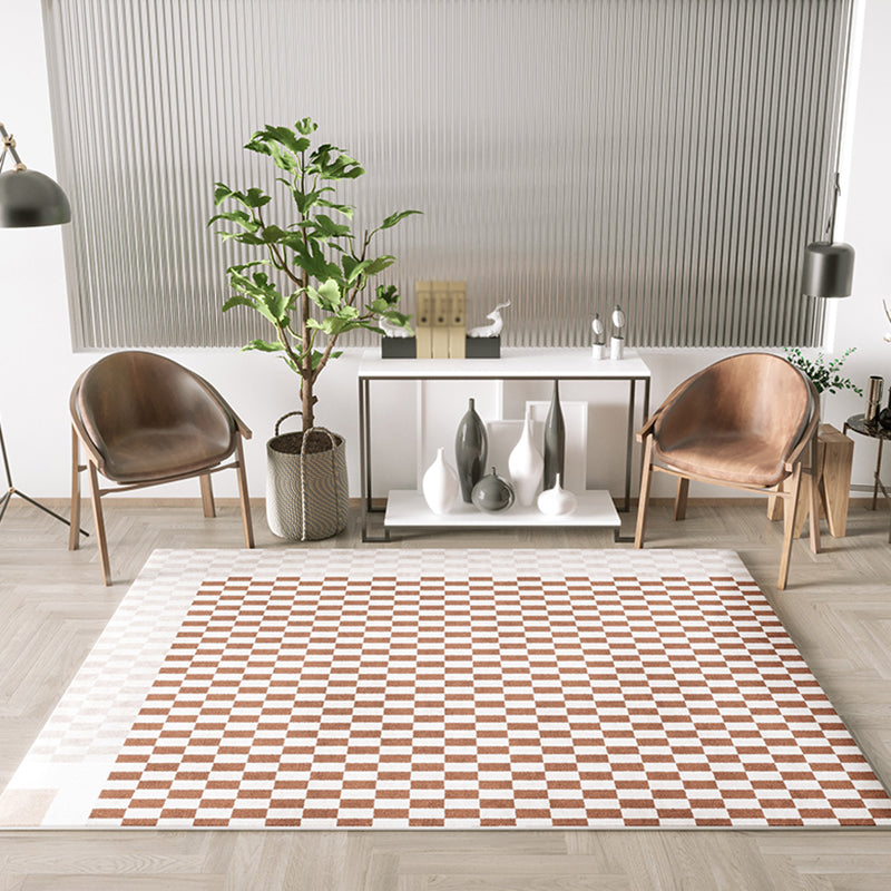 Comfort Buffalo Plaid Rug Color Mixed Polyester Area Carpet Non-Slip Backing Rug for Home Decoration