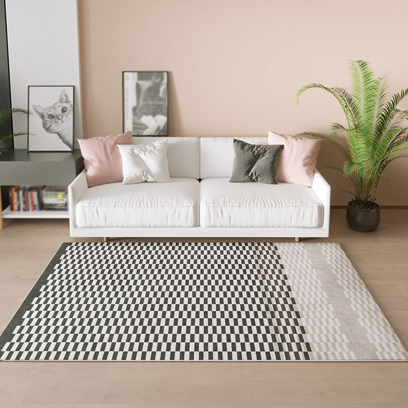 Comfort Buffalo Plaid Rug Color Mixed Polyester Area Carpet Non-Slip Backing Rug for Home Decoration