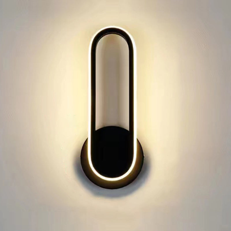 Modern Concise LED Rotatable Wall Sconce Wrought Iron Oblong Wall Light with Silicone Shade