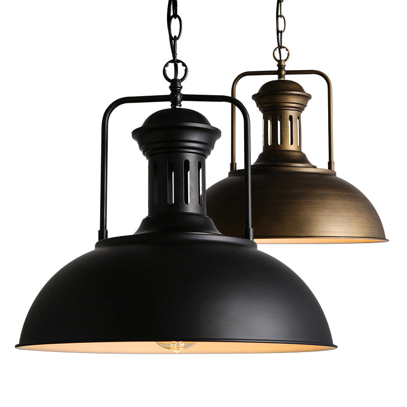 1 Light Dome Costil Pendiente de estilo industrial de metal Accesorios para el restaurante para restaurante