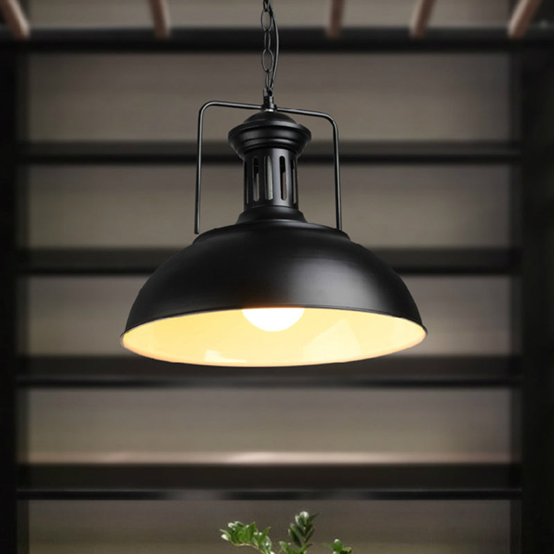 1 Light Dome Costil Pendiente de estilo industrial de metal Accesorios para el restaurante para restaurante