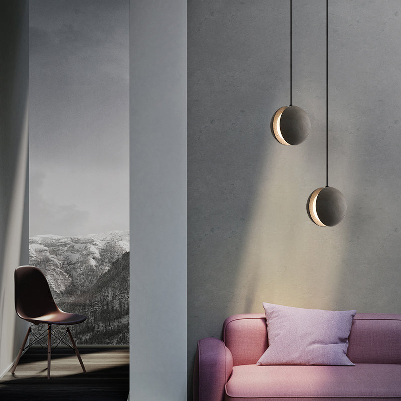Modern Simplicity Round Ceiling Chandelier Cement Hanging Light for Living Room