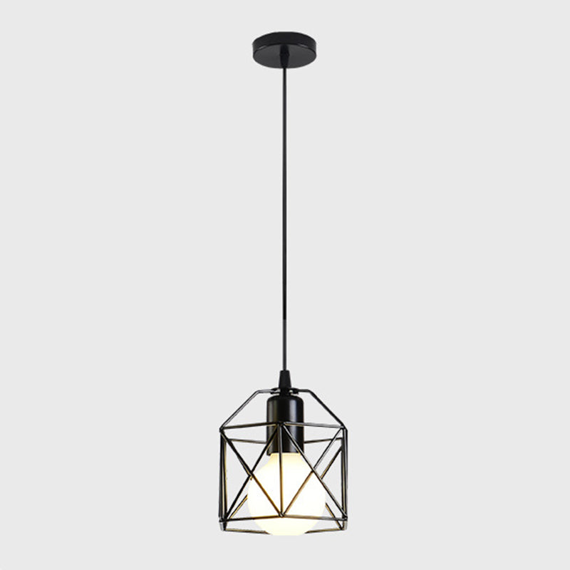 1 Light Cage Hanging Ceiling Lights Industrial Style Metal Pendant Light Fixtures for Restaurant