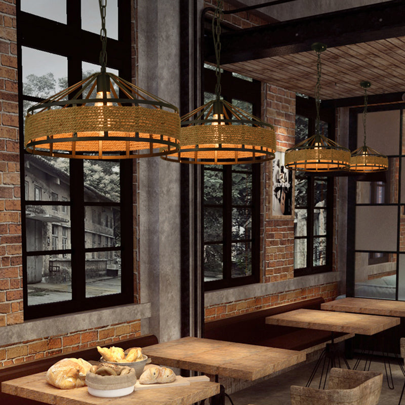 1 Leichte konische hängende Leuchten Industrie -Seildecke für das Restaurant