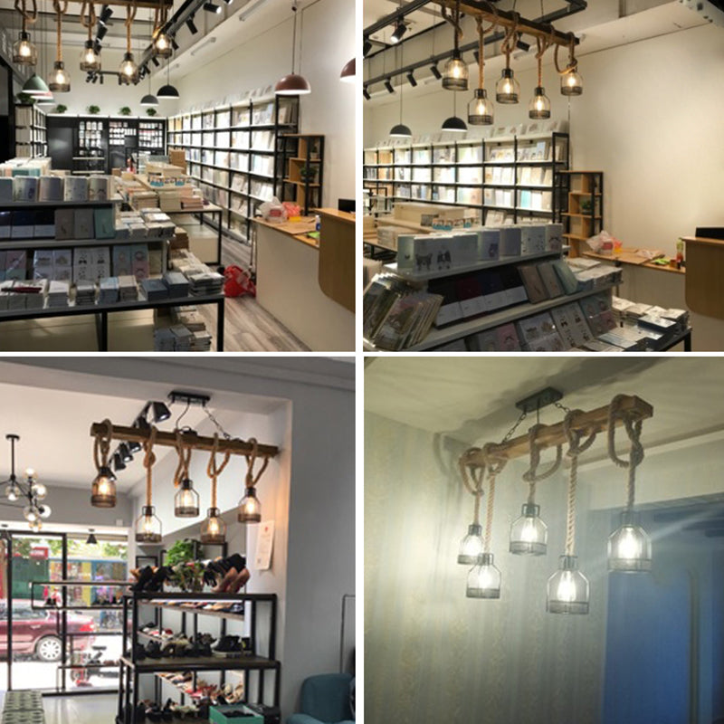 Cage Island Lighting Accesors Ideas de iluminación de la isla de cuerda industrial para restaurante