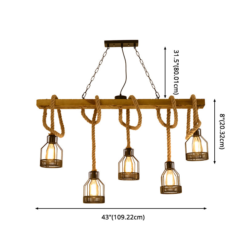 Cage Island Lighting Accesors Ideas de iluminación de la isla de cuerda industrial para restaurante