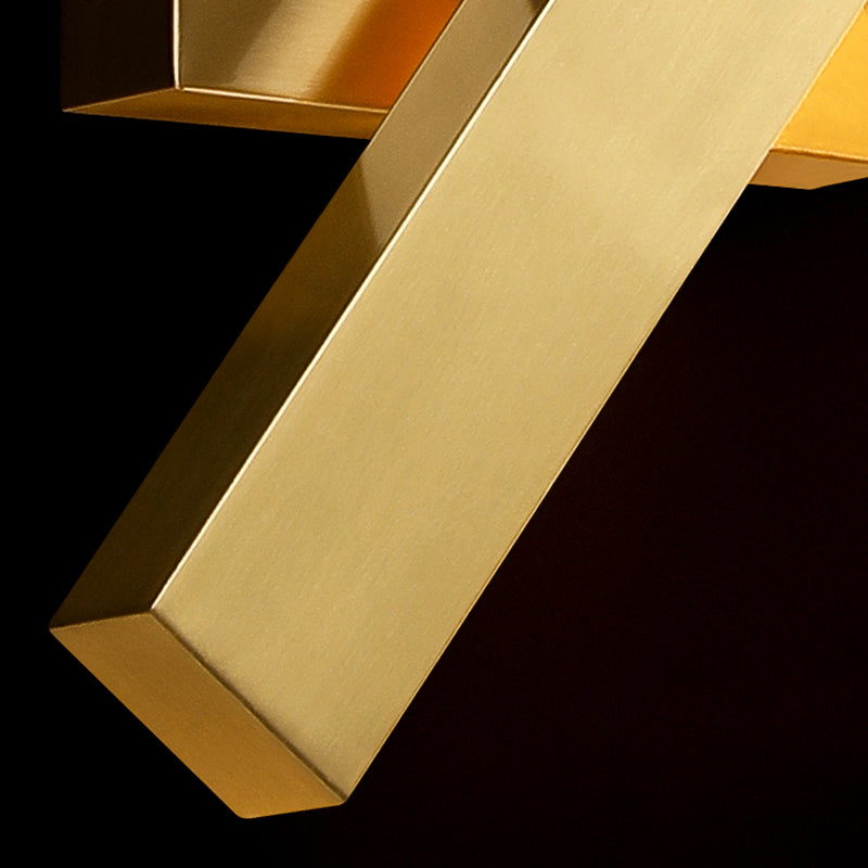 Lámpara de pared LED rectangular dorada en un tipo de pared rotatable de cobre de estilo de lujo moderno con sombra acrílica