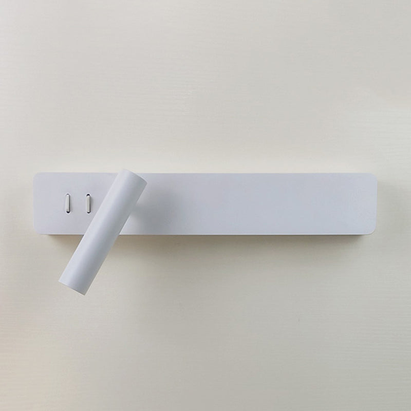 Rechteckige LED -Lesen Wandleuchte im modernen prägnanten Stil Metallwandleuchten mit Aluminiumschatten