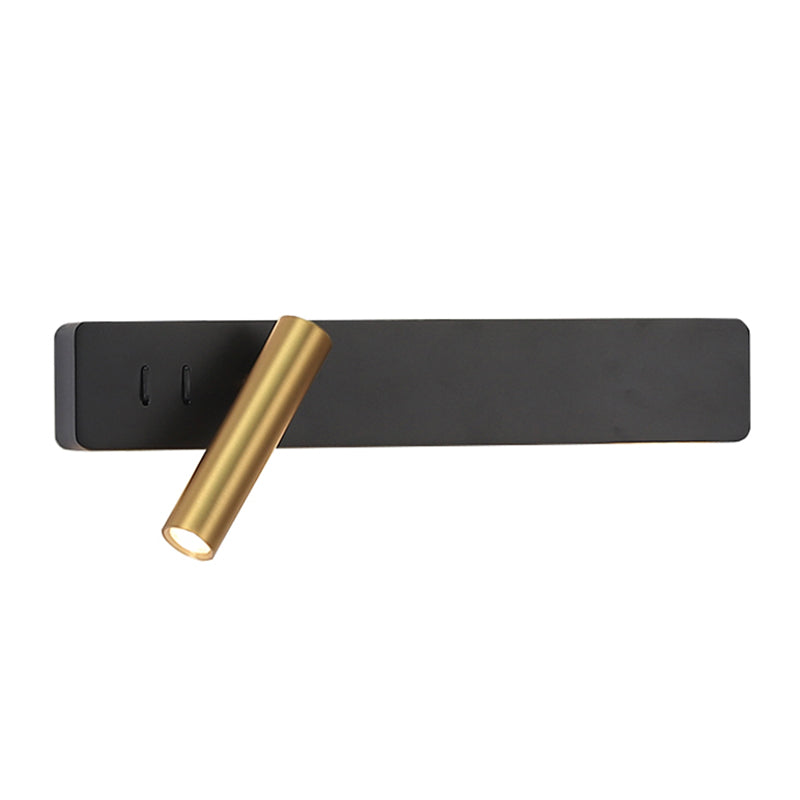 Rechteckige LED -Lesen Wandleuchte im modernen prägnanten Stil Metallwandleuchten mit Aluminiumschatten