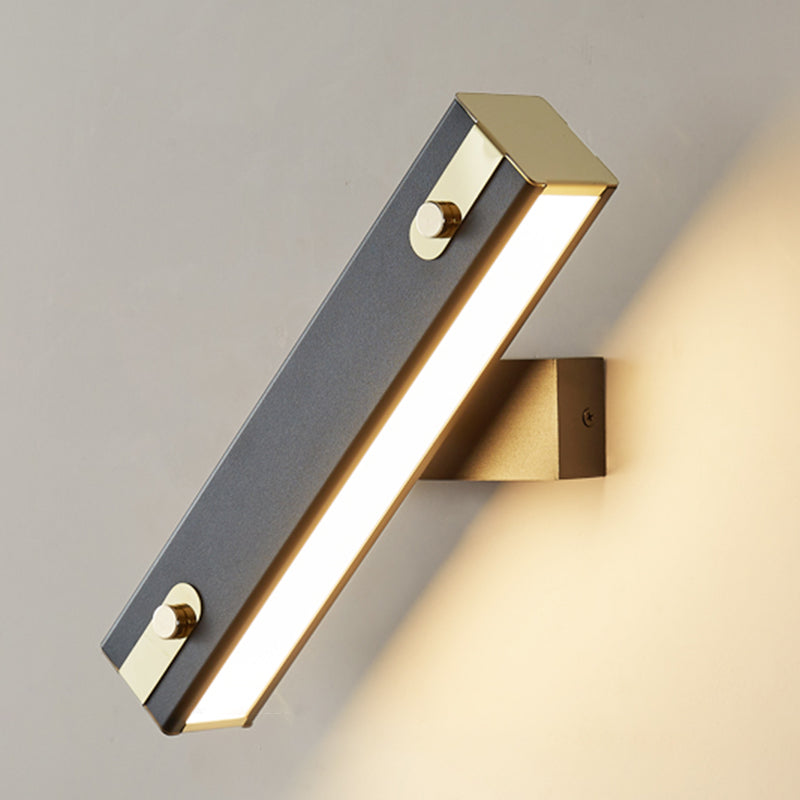 Aluminium Rectangular LED Wall Lamp in Modern Creative Style Wrought Iron Rotatable Wall Sconce with Acrylic Shade