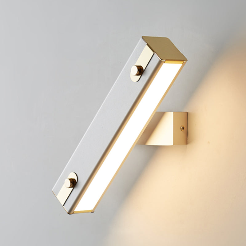 Aluminium Rectangular LED Wall Lamp in Modern Creative Style Wrought Iron Rotatable Wall Sconce with Acrylic Shade