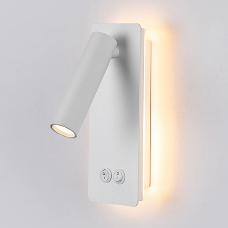 Aluminium -LED -Lesen Wandleuchten im modernen präzisen Stil schmiedeeisernen rechteckigen Wandlicht mit Acrylschatten