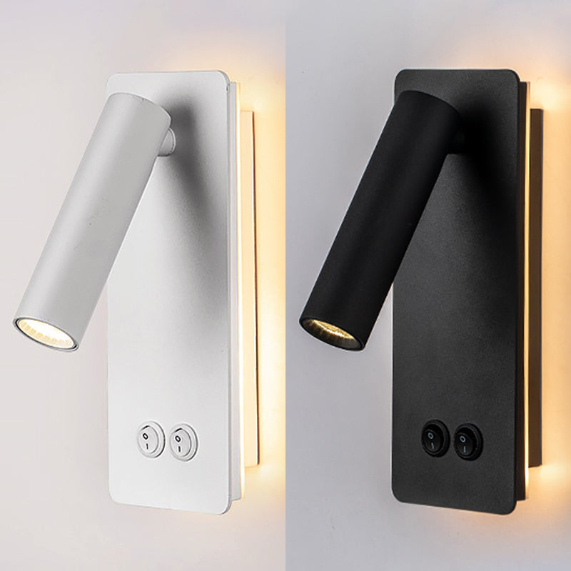 Aluminium -LED -Lesen Wandleuchten im modernen präzisen Stil schmiedeeisernen rechteckigen Wandlicht mit Acrylschatten