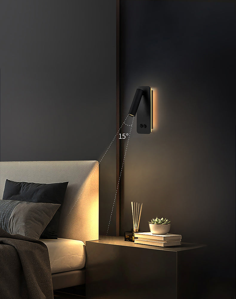 Aluminium -LED -Lesen Wandleuchten im modernen präzisen Stil schmiedeeisernen rechteckigen Wandlicht mit Acrylschatten