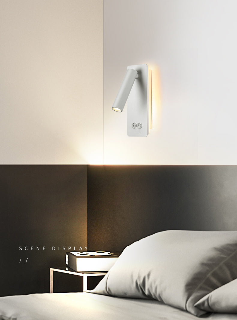 Aluminium -LED -Lesen Wandleuchten im modernen präzisen Stil schmiedeeisernen rechteckigen Wandlicht mit Acrylschatten