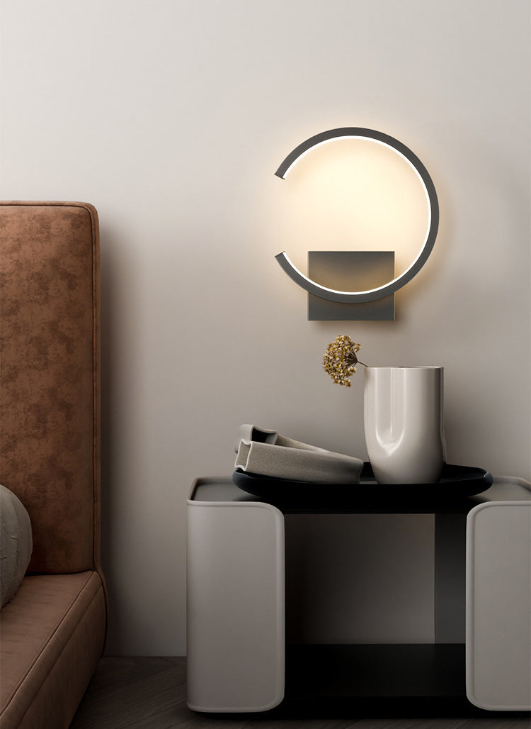 Apparecchiatura per illuminazione da parete nordica per parete da letto a led con tonalità acrilica a forma di C