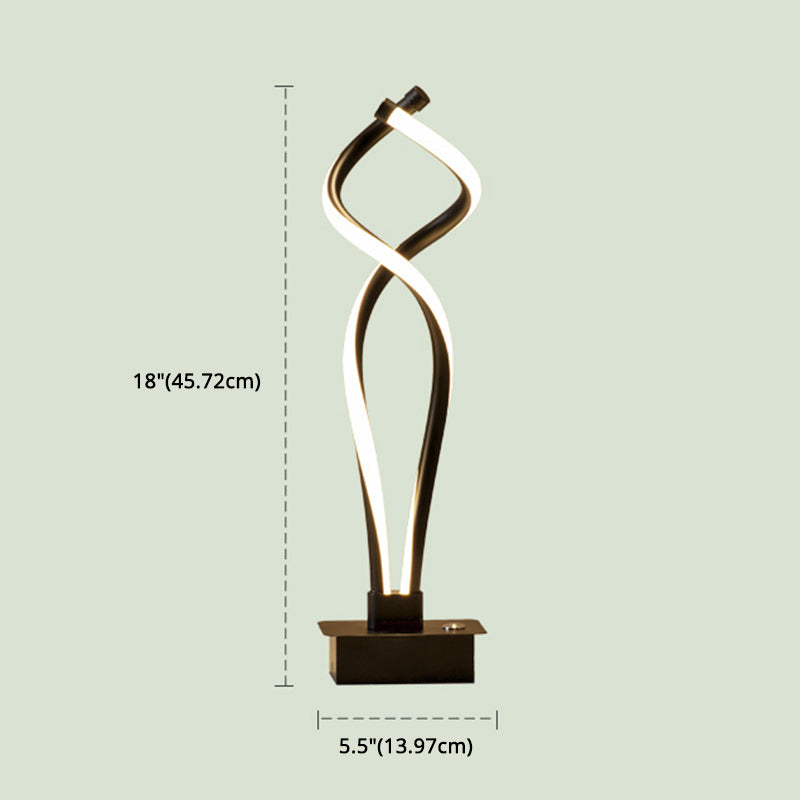 Spiral Acrylic Nightstand Light Art Deco Minimalist LED Table Lamp for Bedroom