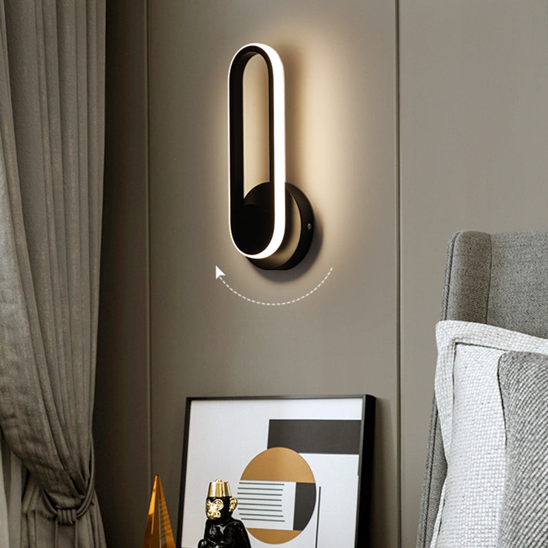 Silica Gel LED Rotable Pared Spliqu en estilo creativo moderno de hierro forjado Luz de pared oblonga para espacios interiores