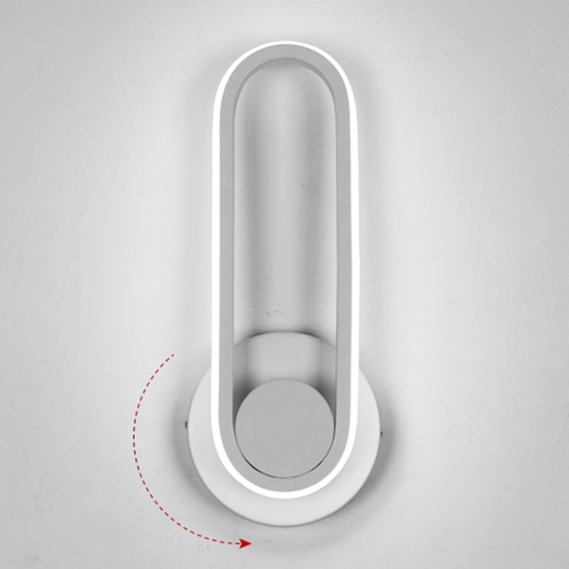 Gel di silice LED a LED rotabile Pronzo della parete in stile creativo moderno Luce murale oblunga in ferro battuto per spazi interni