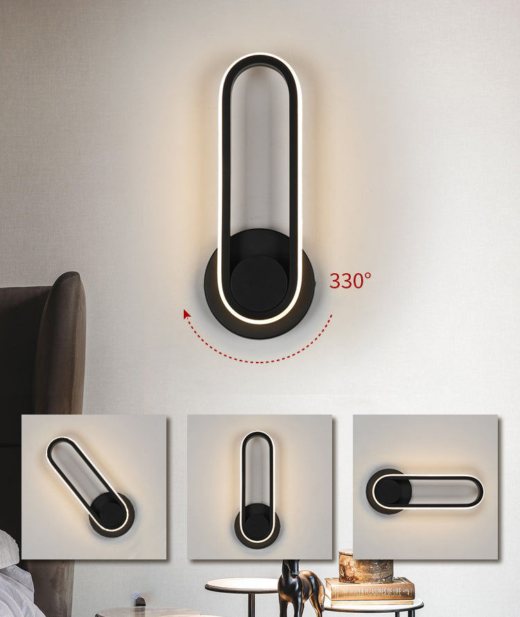 Silica Gel LED Rotable Pared Spliqu en estilo creativo moderno de hierro forjado Luz de pared oblonga para espacios interiores