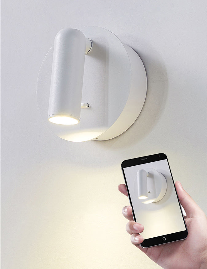 White Circular LED Wall Light in Modern Concise Style Aluminium Reading Wall Sconce for Bedroom