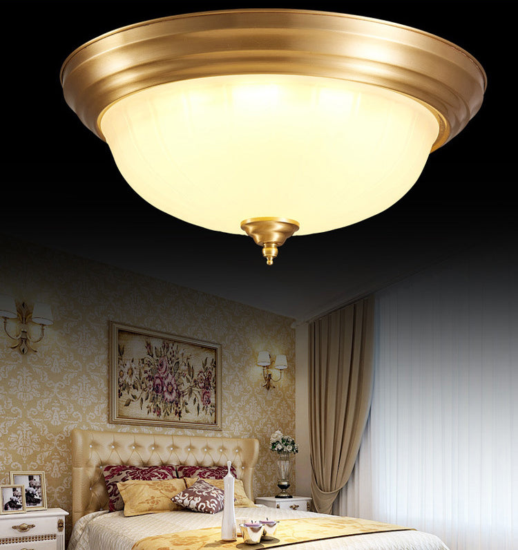 Dome Flush Mount Ceiling Light Vintage Cream Glass Ceiling Mount Chandelier for Bedroom