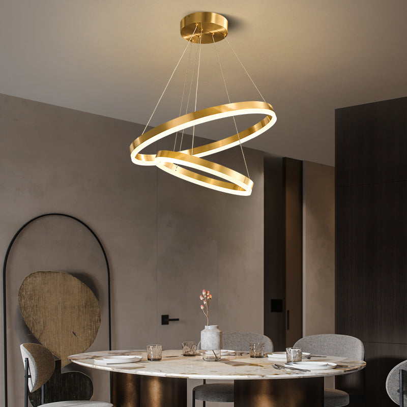 Nuevos accesorios de lámparas de lámpara de araña de oro modernas Luce de colgantes acrílico para sala de estar